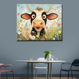 Farmhouse Animal Cow Paint By Bumbers for Adults Beginner Farm Ox DIY Paint by Numbers Acrylic Paint Canvas Funny Farm Flowers Bedroom Decor Painting Kits Farmhouse Art 16x20 Inch （without Frame ） Tucocoo