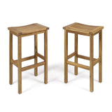 Christopher Knight Home Caribbean Outdoor 30" Acacia Wood Barstools, 2-Pcs Set, Natural Stained Christopher Knight Home