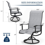 PIZZELLO Patio Swivel Chairs Set of 4 Outdoor Swivel Rocker Dining Chairs with All Weather Textilene High Back and Metal Frame, 350 LBS Capacity, Outdoor Chair Sets for Lawn Garden Backyard Deck, Gray PIZZELLO