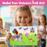 ZMLM Foil Art Kit for Kids - Arts Crafts Fun Mess Free Activity, Gifts for Ages 4 5 6 7 8 9 Girls Boys, Crafts for Kids Creative Birthday Easter Basket Stuffers Gifts Toys (Unicorn) ZMLM