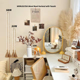 WORLDLYDA Wood Bead Garland with Tassels 58in/32in Farmhouse Wood Beads Rustic Country Decor Prayer Boho Beads Versatile Wall Hanging Home Deco (Natural 58in) Fashion Modern WORLDLYDA