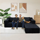 Nigoone Cloud Sectional Sofa, Boneless Couch for Living Room, No Assembly Required, Deep Seat, Modern Minimalist Modular Couch, Free Combination, 103" L-Shape with Chaise, Plush Corduroy, Right Nigoone