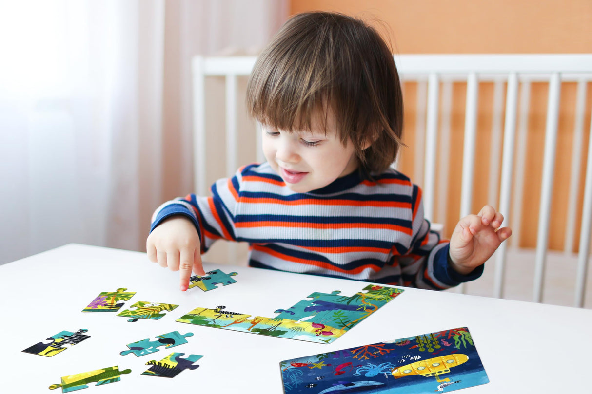 Naturelish Puzzles for Kids Ages 3-5, Set of 4 Pack Puzzles with 12 16 24 32 PCS Range in Difficulty, Animals World Jigsaw Puzzle for Age 4-6, 4 in 1 Progressive Puzzles for Toddler Boys Girls Naturelish