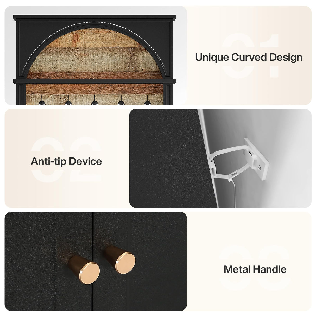 Tribesigns 70.86" Hall Tree with Storage Bench, 4-in-1 Design Entryway Bench with Coat Rack, Farmhouse Hall Tree with 5 Hooks and Adjustable Shoe Storage for Entryway, Hallway(Black＋Brown) Tribesigns