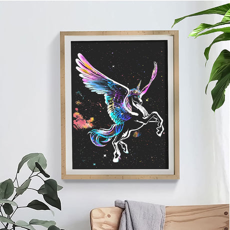 NAIHEY Scratch Art Rainbow Painting Paper DIY Crafts Womens Hobbies Engraving Art Scratchboard Scratch Painting Sketch Pads for Adults 16” x 11.2” (Unicorn Animal) Birthday Gift NaiHey