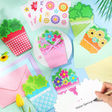Pasimy 24 Sets Card Making Kits DIY Handmade Greeting Card Kits for Kids with Flowers Stickers Envelopes Ribbon for Preschool Primary School Kids Classroom Mother's Day Make Your Own Crafts Gifts Pasimy