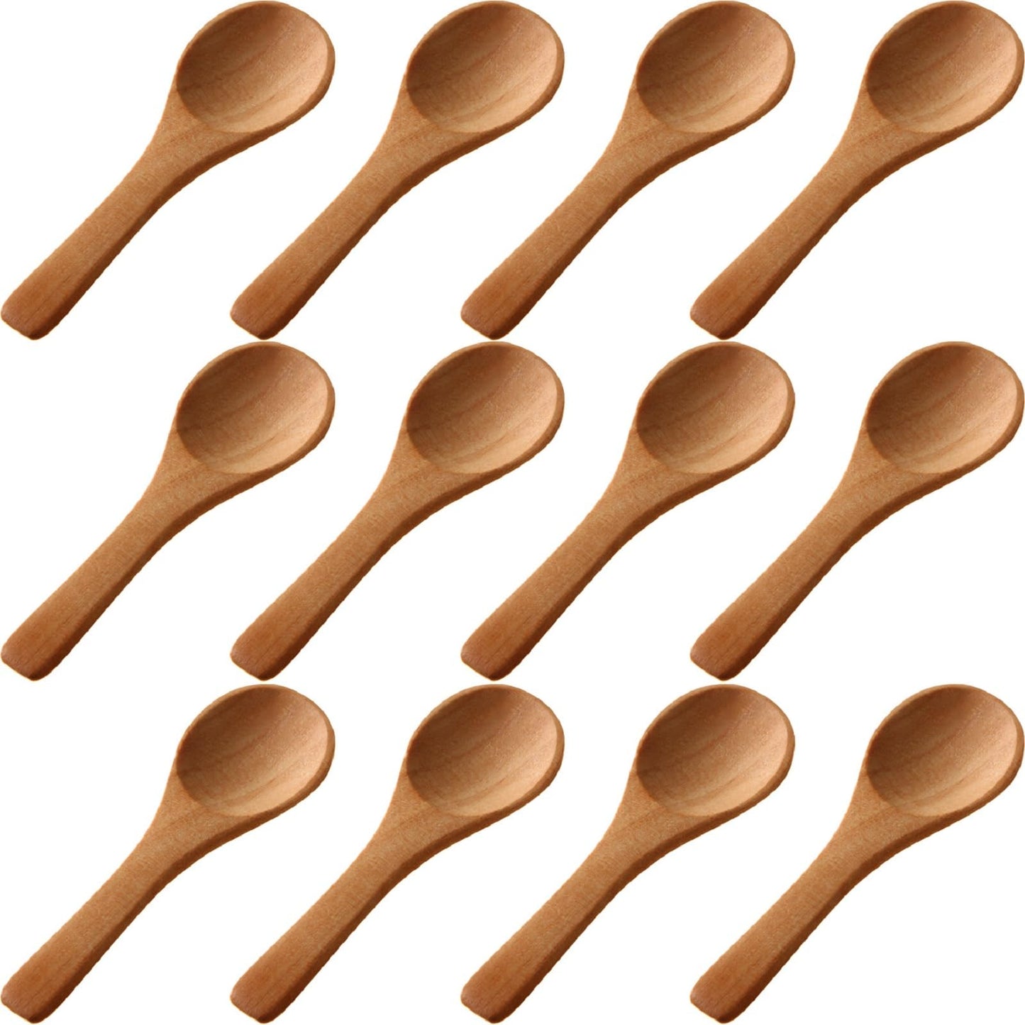 Boao 50 Pcs Small Wooden Spoons, 3.5'' L, Mini Wood Spoons Bulk Nature Tiny Spoons Little Wooden Teaspoons for Jars Sugar Creamer Honey Spices Salt Kitchen Supplies