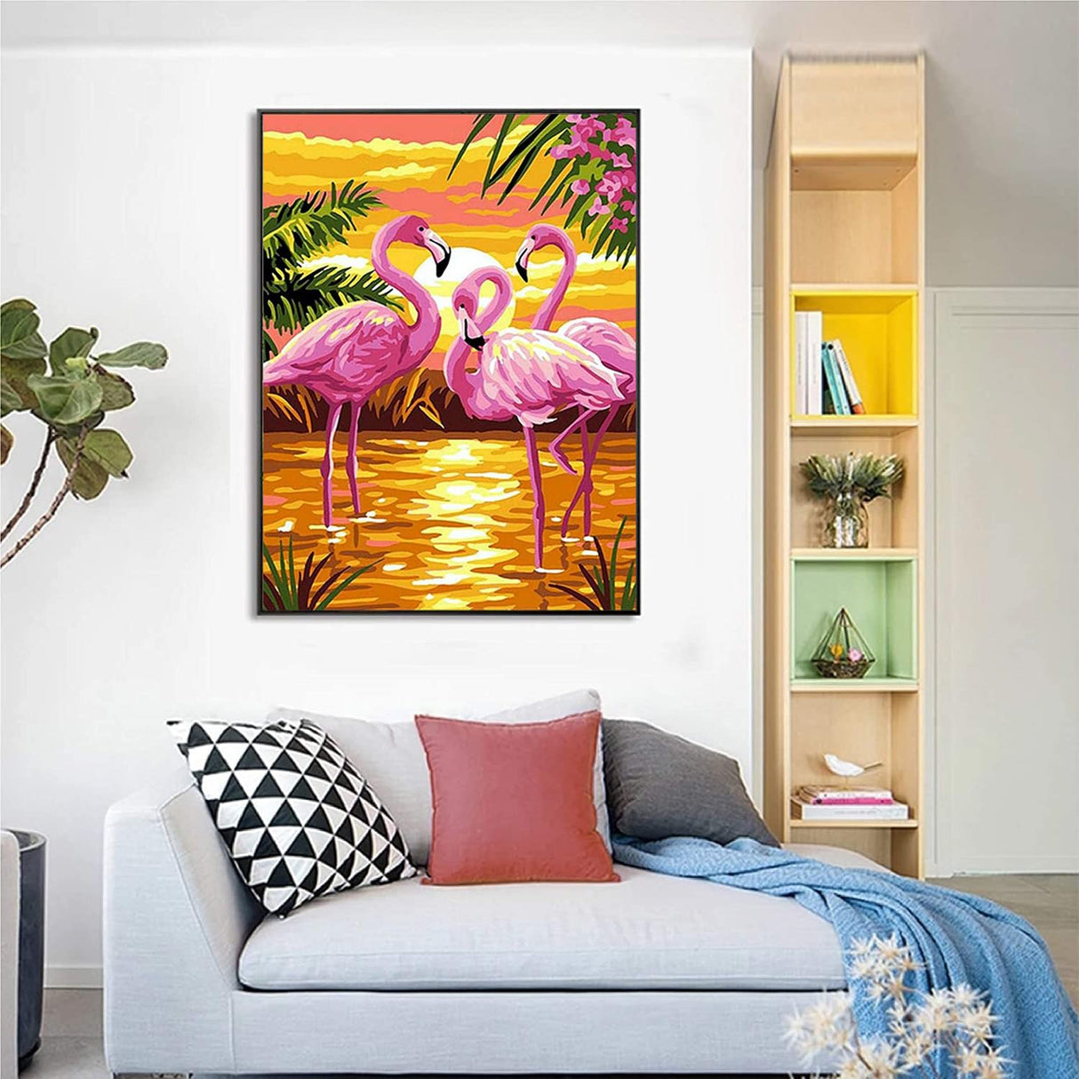 LYKEJI Diamond Art Kits for Adults 5D DIY Full Drill Round Diamond Painting Kits,Flamingo Pattern Diamond Arts Craft,Home Decoration and Room Wall Decor,Gift for Friends and Family LYKEJI