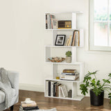 VASAGLE Wooden Bookcase, Display Shelf and Room Divider, Freestanding Decorative Storage Shelving, 5-Tier Bookshelf, White VASAGLE