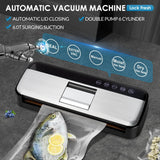 Powerful Vacuum Sealer Machine, One-Touch Automatic Food Sealer with 15 Bags, Dry/Moist/Seal/Manual/External Vac, 7MM Heating wire, Compact Easy-Clean for Food Storage and Sous Vide TEZILON