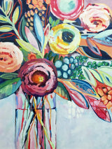 TISHIRON 5D Diamond Art Painting Abstract Flowers DIY Diamond Kits for Adults Kids Round Full Drill Diamond Art Kits Floral Picture Gem Art Crystal Painting Arts and Crafts for Beginners Kids 12"x16" TISHIRON