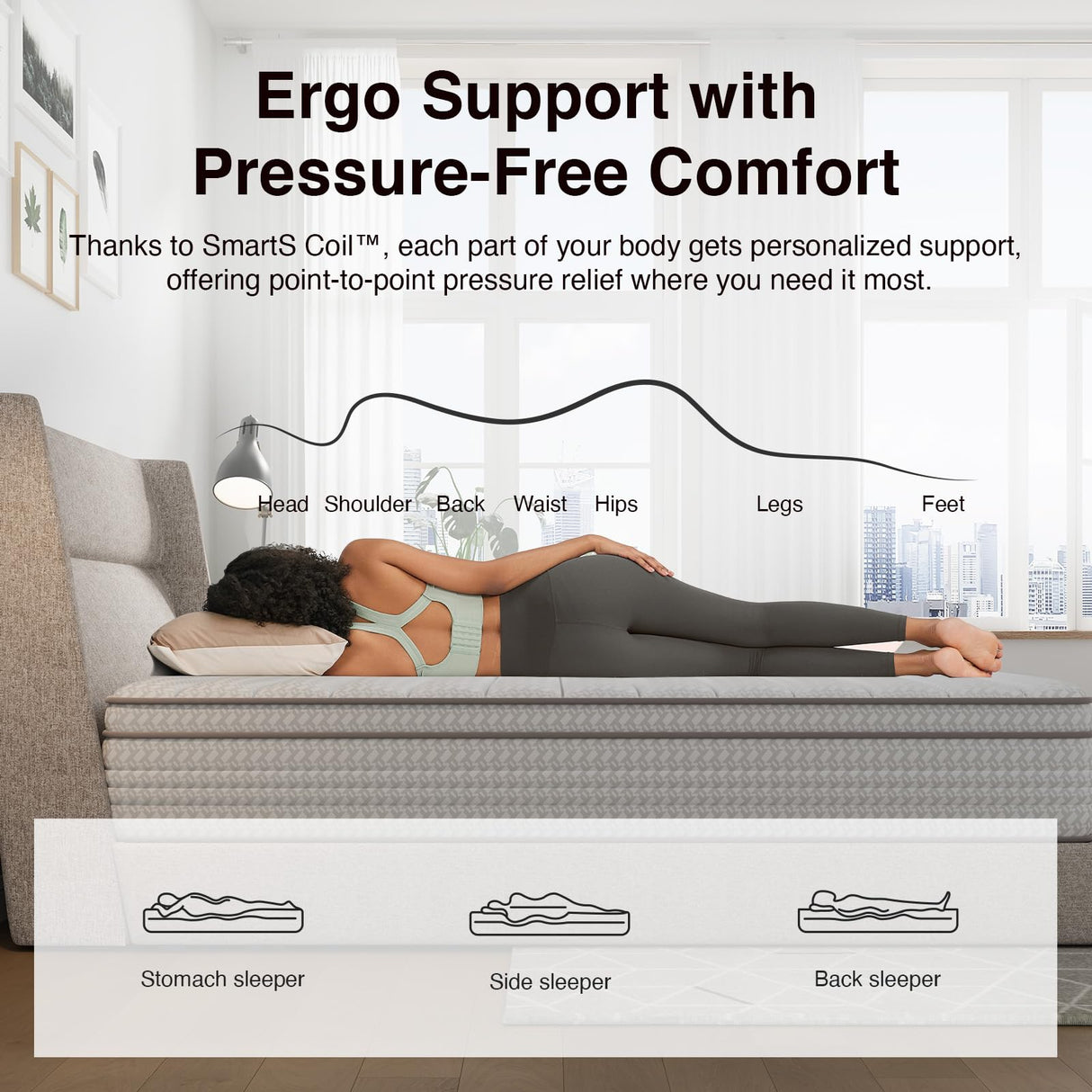 Novilla Queen Mattress, 14 Inch Queen Size Mattresses in a Box with Smarts™ Pocket Coil for Pressure Relief, Medium Plush Foam and Spring Hybrid Colchones with CertiPUR-US Certified Novilla