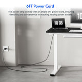 FLEXISPOT EN2 Electric Stand Up Desk 55 x 28 Inches Whole-Piece Desktop Height Adjustable Standing Desk with Desk Clamp Power Strip, Cable Management (White Frame + 55" Black Desktop, 2 Packages) FLEXISPOT