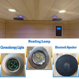 LTCCDSS Outdoor Infrared Sauna 2 Person | Far Infrared Sauna, Canadian Hemlock, Withstand Outdoor Temp -5℉-104℉| Low EMF Sauna Room for Home-9 Low EMF Heaters-Chromotherapys-Bluetooth Speakers LTCCDSS