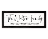 Personalized Framed Wooden Family Name Sign | Last Name Wall Decor for Home | Personalized Wedding Gifts For Couples | Last Name Signs Personalized (8" x 24", Black Frame, White Background) MRC Wood Products