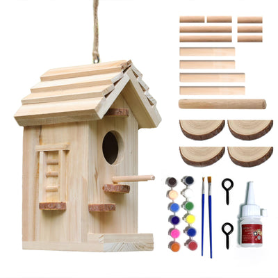 Wooden Bird House Kit,Birdhouse Kits for Adults to Build,Bird Houses for Outside,Woodworking Adult Crafts & DIY Bird House