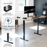 VIVO Electric 63 x 32 in Dual Motor Standing Desk, Memory Height Adjustment, 2B Series, Reclaimed Wood Top Black Frame, DESK-KIT-2B1P VIVO