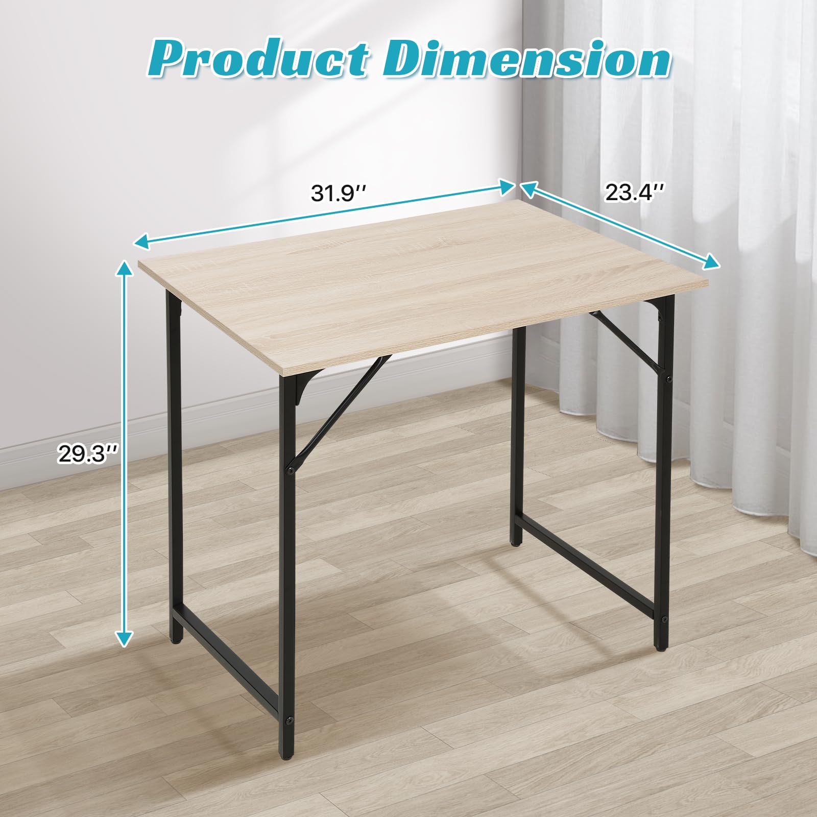 HKLGorg 32 Inch Home Office Desk Computer Desk Wooden Study Table Study Desk Simple Gaming Desk Modern PC Laptop Desks Computer Table Writing Table Computer Workstation for Home Office, Natur - WoodArtSupply