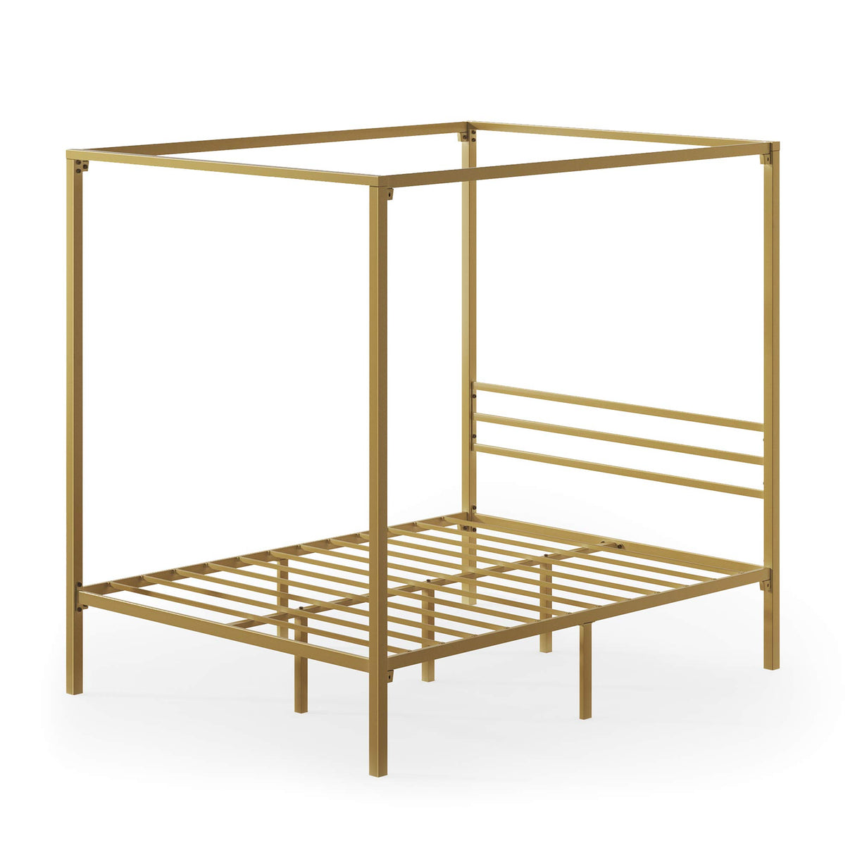 ZINUS Patricia Gold Metal Canopy Platform Bed Frame, Mattress Foundation with Steel Slat Support, No Box Spring Needed, Easy Assembly, Queen Zinus