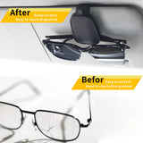 Yuoyar 2 Packs Sunglasses Holders for Car Visor - Magnetic Leather Sunglasses Holder and Ticket Card Clip - Car Visor Accessories (Black) Yuoyar