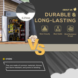 AECOJOY Shed Lean to Storage Shed, Large Outdoor 8' x 10' Metal Wall Side Bike Shed & Outdoor Storage, Garden Storage Cabinet for Backayrd, Patio and Outdoor Use in Dark Grey AECOJOY