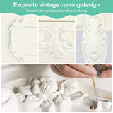 Tribesigns White Nightstand, End Table with 2 Drawers, Carved Bedside Tables, Side Table for Bedroom, Classic Bedroom Furniture, Night Stand White Tribesigns