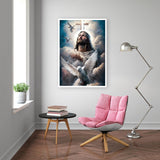 Religious Diamond Art Kits for Adults Beginners,Jesus Diamond Painting Kits for Adults,5D DIY Full Drill Round Christian Gem Art Paint with Diamond Dots Crystal Craft Art for Home Wall Decor 12x16inch Yijingtop