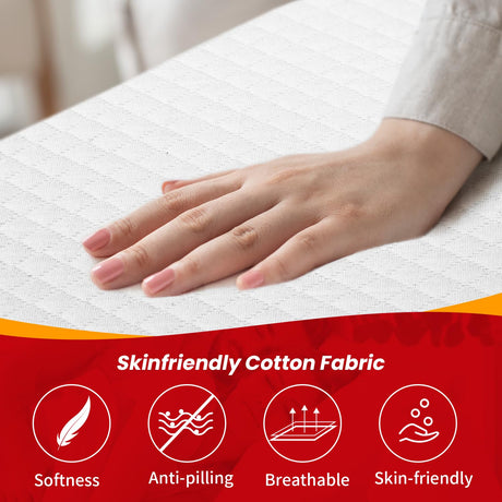 5 Inch Twin Mattress Gel Memory Foam Mattress for Cool Sleep Pressure Relief Breathable Cover Mattress Medium Firm Twin Size Mattress in a Box Cooling Gel Bed Mattresses, White WoodArtSupply