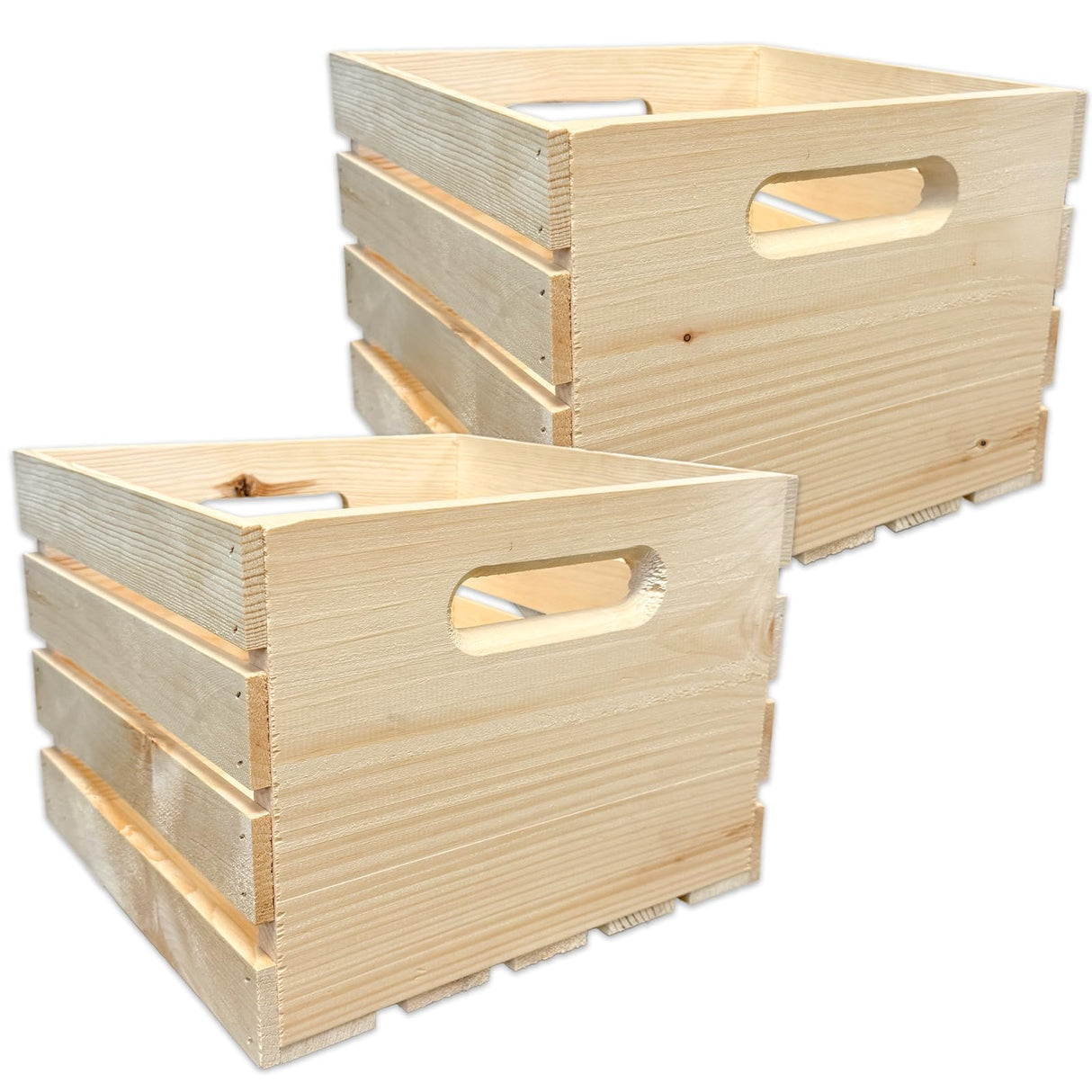 Wilson Wood Unfinished Cube Pine Crate for Storage and Decoration at Home, Office, Kitchen, Bedroom, and Retail (12.5"x12.5"x9.25") (Set of 2) Wilson