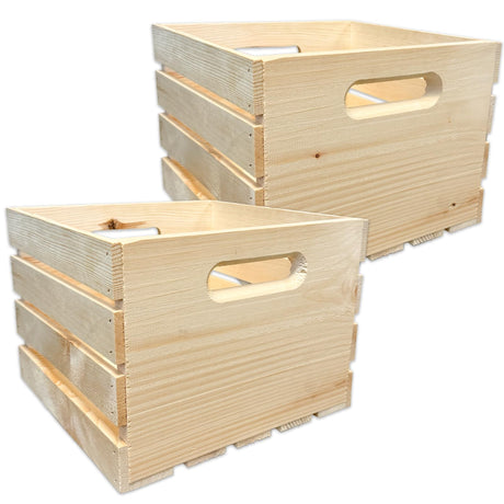 Wilson Wood Unfinished Cube Pine Crate for Storage and Decoration at Home, Office, Kitchen, Bedroom, and Retail (12.5"x12.5"x9.25") (Set of 2) Wilson