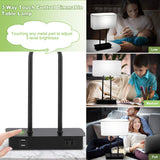 Bedside Touch Control Table Lamp with Dual USB Charging Ports 1 AC Outlet, 3 Way Dimmable Modern Nightstand Lamp with White Fabric Shade, Desk Lamp for Bedroom Living Room Office with 5000K LED Bulb Lakumu