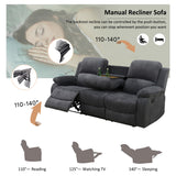 A Ainehome Living Room Furniture Set Recliner Sofa Set Loveseat Chair Furniture Sofa Set Grey Corduroy for Living Room/Rv/House/Theater Seating (A-Dark Grey Corduroy, 3 piece set) A Ainehome