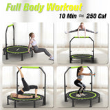 ZCMHAXJ Foldable Mini Trampoline, 40"/48" Rebounder Trampoline for Adults & Kids, 450lbs Capacity with U-Shaped Adjustable Bar, Indoor Fitness Workout Exercise Equipment ZCMHAXJ