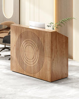 LITTLE TREE 47-Inch Reception Desk with Counter, Oak Front Desk Reception Room Table, Retail Counter for Checkout, Modern Welcome Desk for Lobby, Office, Beauty Salon LITTLE TREE