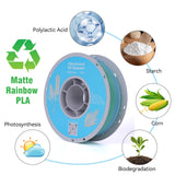 TECSONAR TECSONAR Matte Rainbow PLA 3D Printer Filament, 1KG Spool(2.2lbs) 1.75mm PLA Fast Color Change 3D Printing Material, Multicolor Gradient Filament for Most FDM 3D Printers,Matte Rainbow TECSONAR