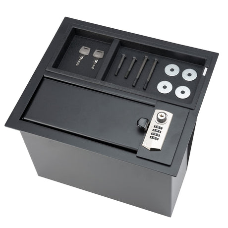 LEABON Center Console Safe Guns Storage Box Compatible with 2014-2022 Toyota Tundra 5.7L V8, with 4-Digit Combo Lock, 2 Keys, Organizer Coin Tray - 00016-34174 (classic) LEABON