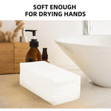 KAMMAK White Dinner Napkins Disposable Cloth Like Paper Napkins Folded with Pocket 100 Pack Guest Hand Towels for New Year Decoration, Bathroom, Party, Wedding Reception, Kitchen (16.5 x 16.5 in) KAMMAK