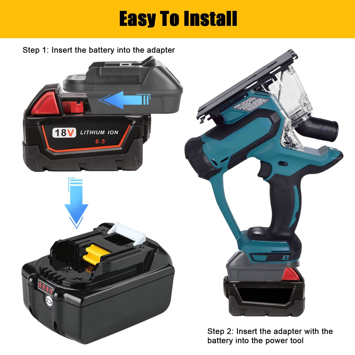 DM18M Converter Battery Adapter with USB Charging Socket for Dewalt 20V Battery & Milwaukee M18 18V Lithium Battery Converter to Makita 18V BL1830 BL1840 BL1850 Cordless Tools Use(Bare Adapte - WoodArtSupply