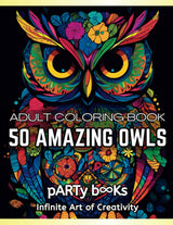 50 Owls : Adult Coloring Book with Fun, Easy, Relaxing Coloring Pages, Finest Art Drawings Majosta