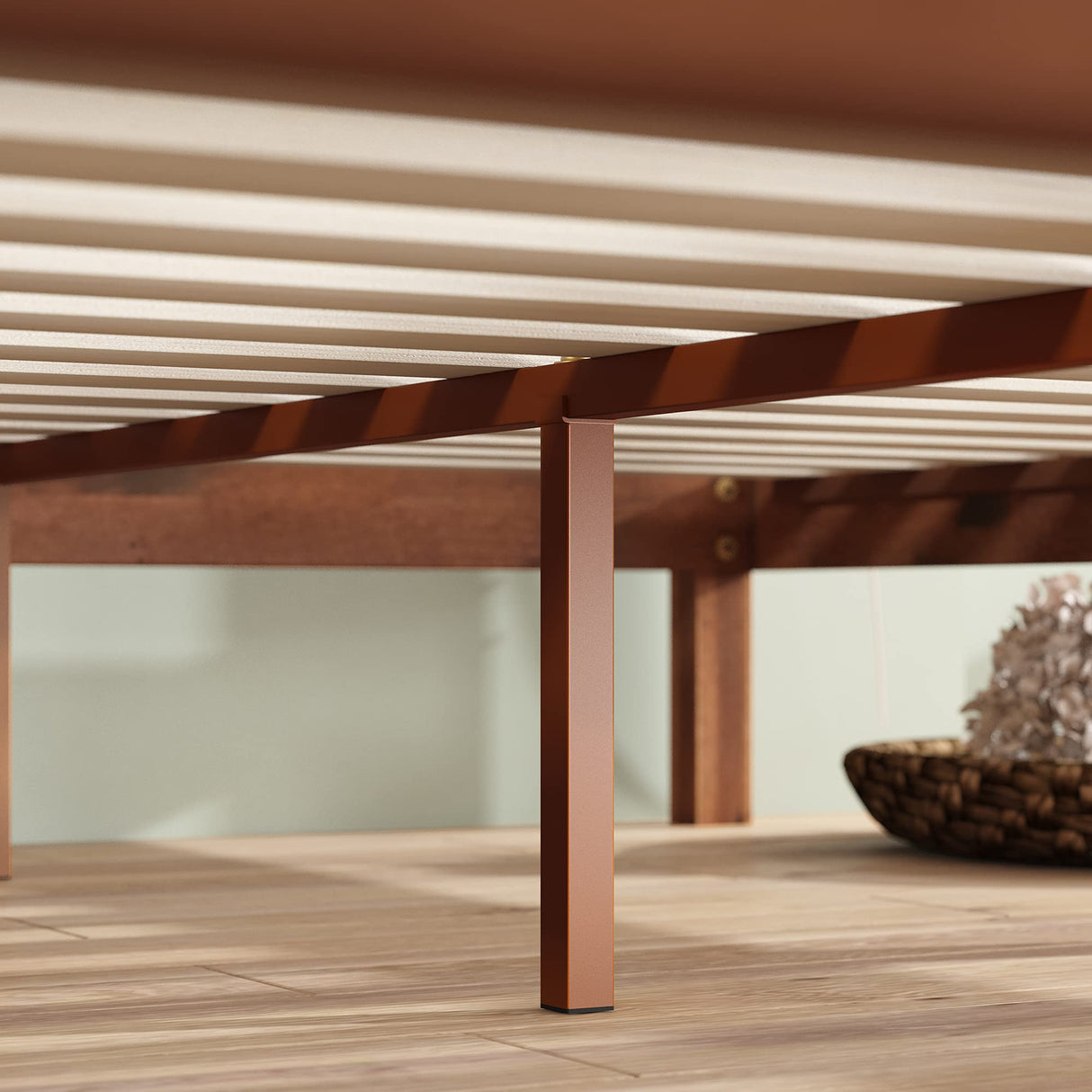 ZINUS Vivek Antique Espresso Wood Platform Bed Frame with Headboard - No Box Spring Required, Easy Assembly, Queen Size Zinus