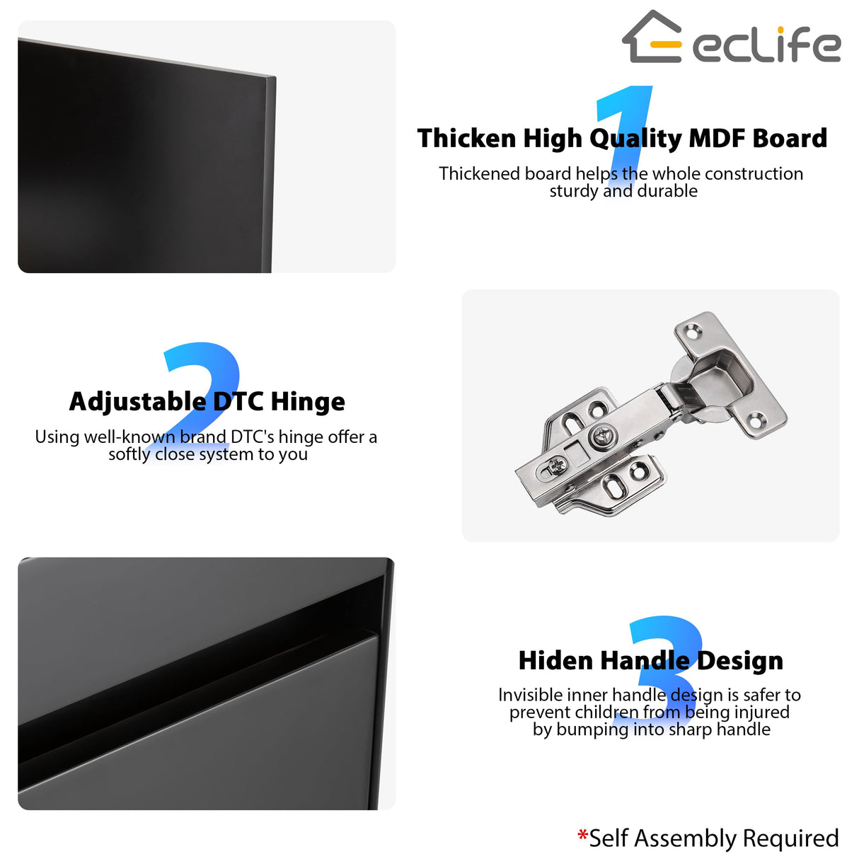 eclife 22" Corner Bathroom Vanity Sink Combo for Small Space Wall Mounted Floating Cabinet with White Resin Sink and Matte Black Faucet, Black eclife