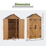 MCombo Outdoor Storage Cabinet, Garden Wood Tool Shed, Outside Wooden Shed Closet with Shelves and Latch for Yard, Patio, Deck and Porch 1000 Natural mcombo