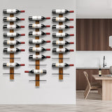 Feemiyo Wall-Mounted Wine Rack - Pine Wood Holder for 12 Bottles - Display for Kitchen, Dining Room, Bar Feemiyo