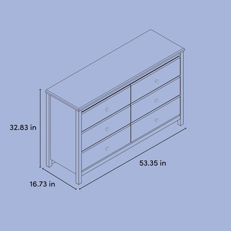 Storkcraft Alpine 6-Drawer Dresser (Pebble Gray) – GREENGUARD Gold Certified, Gray Dresser for Bedroom, Kids & Nursery Storage Drawers, Safety Interlocking Drawers, Pre-Installed Tracks, Kids Bedroom Storkcraft