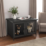 GDLF Double Dog Crate with Divider for 2 Small Dogs or 1 Dog, Furniture Style Kennel Indoor Cage with Removable Panel (Int.dims:36.2”Wx24.5”Dx21”H), Black GDLF