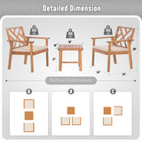 Werph 3 Piece Outdoor Patio Furniture Set, Wooden Conversation Patio Set with Padded Cushion Chairs and Coffee Table, Acacia Wood Lounge Conversation Set for Porch Balcony Deck Backyard Werph