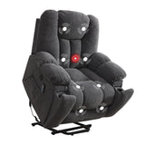 CANMOV Power Lift Recliner Chair with Massage and Heat for Elderly, Overstuffed Wide Recliners, Heavy Duty and Safety Motion Reclining Mechanism with USB Ports, 2 Concealed Cup Holders, Smoke Gray CANMOV