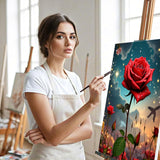 Huacan Paint by Numbers Kit for Adults Beginner Without Frame, DIY Rose Flower Paint by Numbers Kits for Adults Drawing On Canvas Acrylic Painting Kit with 3 Brushes 16x20 Inch Huacan