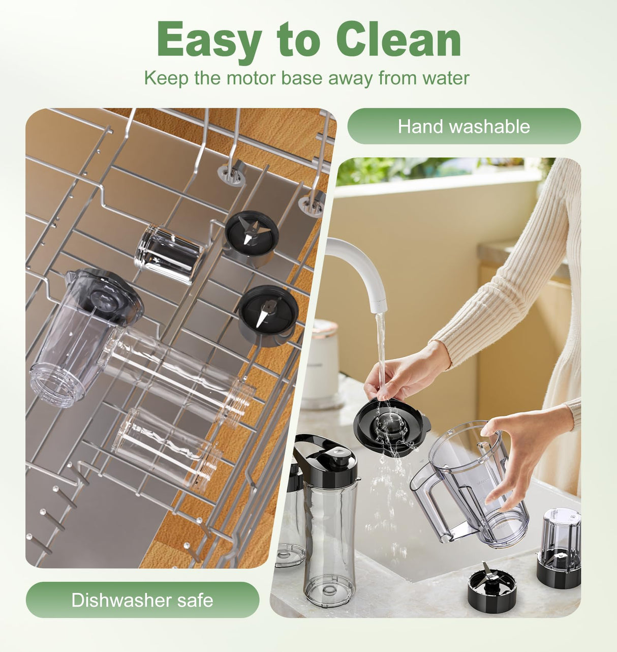 PSIIDAN Smoothie Blender, Personal Blenders for Smoothies and Shakes, Smoothies Maker and Coffee Grinder with 2 To-Go Cups, Countertop Blender for Kitchen, BPA Free PSIIDAN