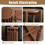 Buzleer Stackable Stools Set of 4, Solid Wood Nesting Coffee Table Saving Space Nesting Side Tables for Kitchen Bedroom Living Room Bar Buzleer